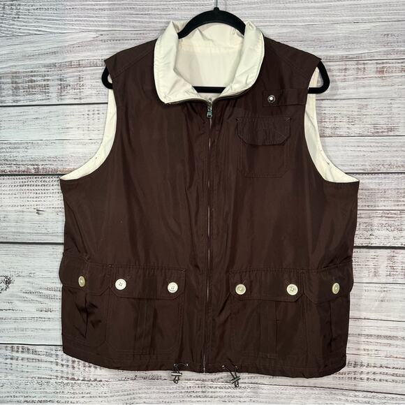 Ralph Lauren Womens 2X Reversible Military Safari Aviator Vest Polyester - Picture 2 of 13